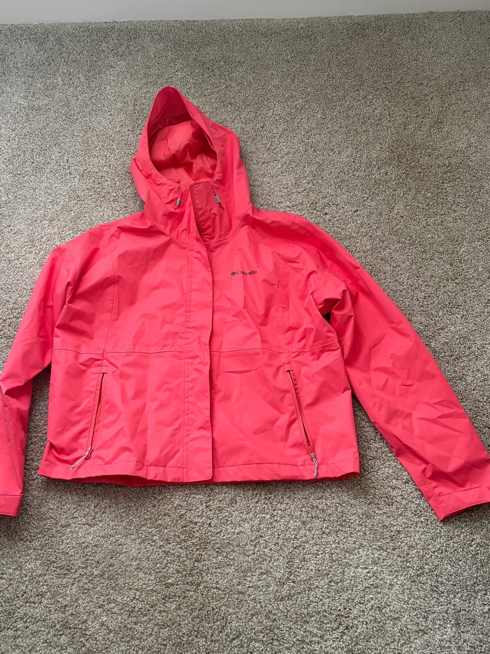 Columbia Women's Coral Pink Hooded rain Jacket